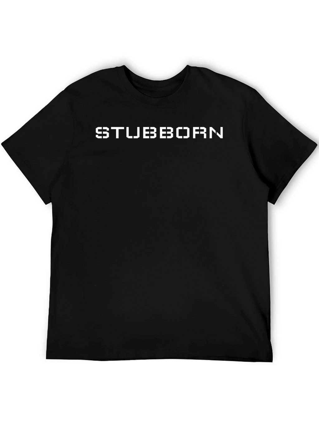 Stubborn Statement Tee - Black Crew Neck