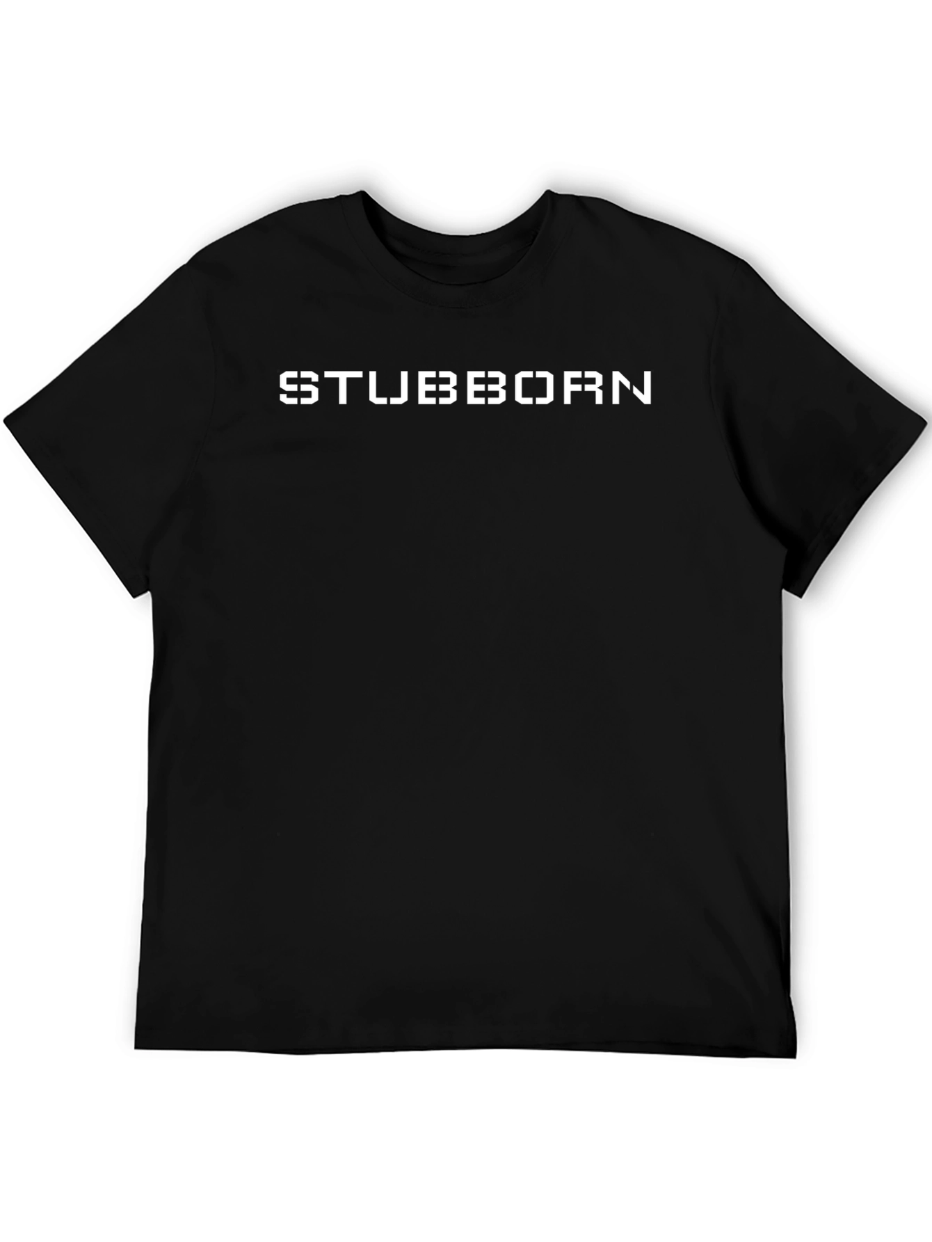 Stubborn Statement Tee - Black Crew Neck
