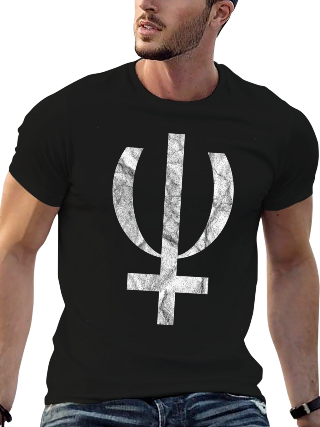 Symbol Tee - Black Graphic Print T-Shirt