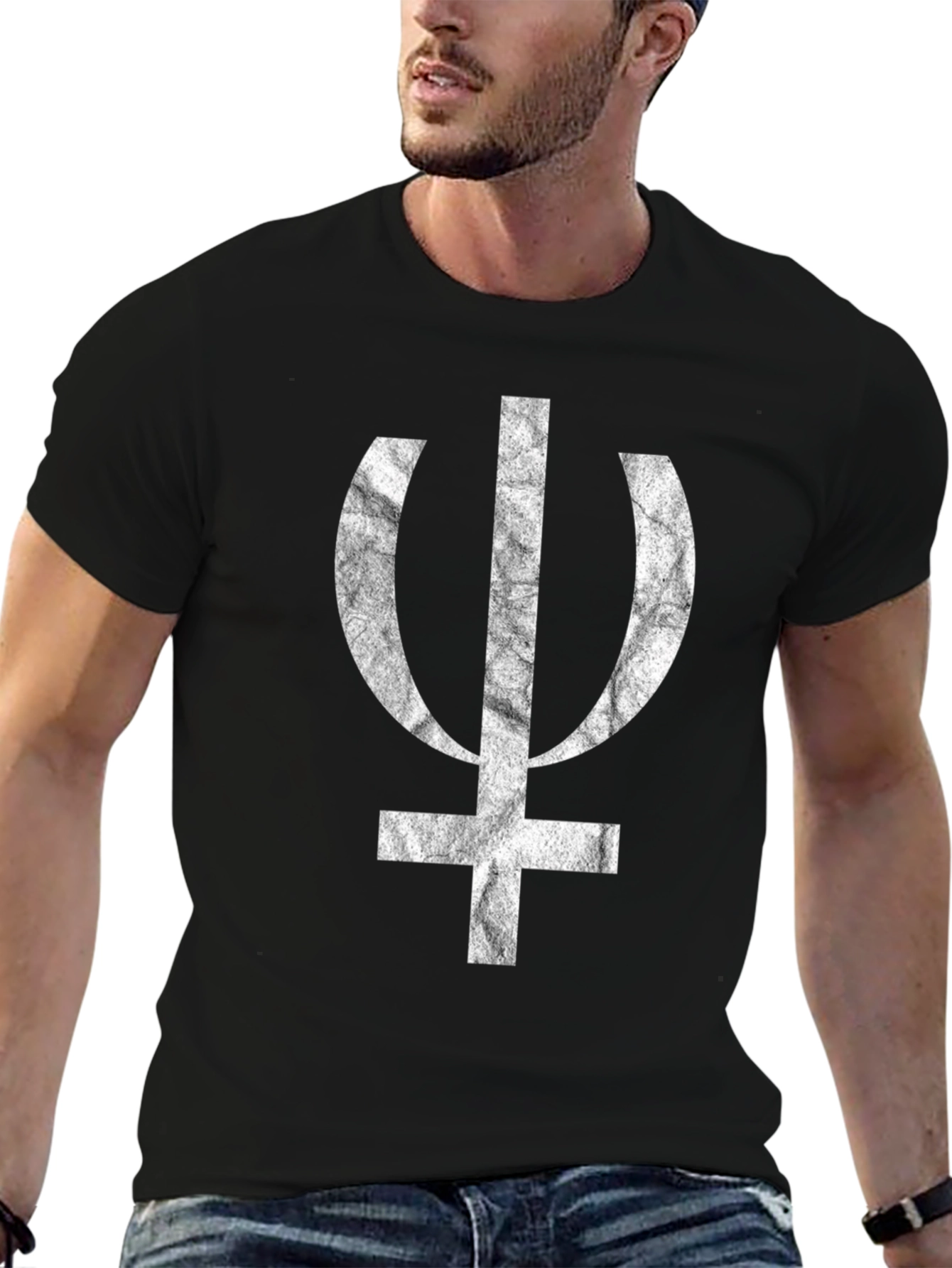 Symbol Tee - Black Graphic Print T-Shirt