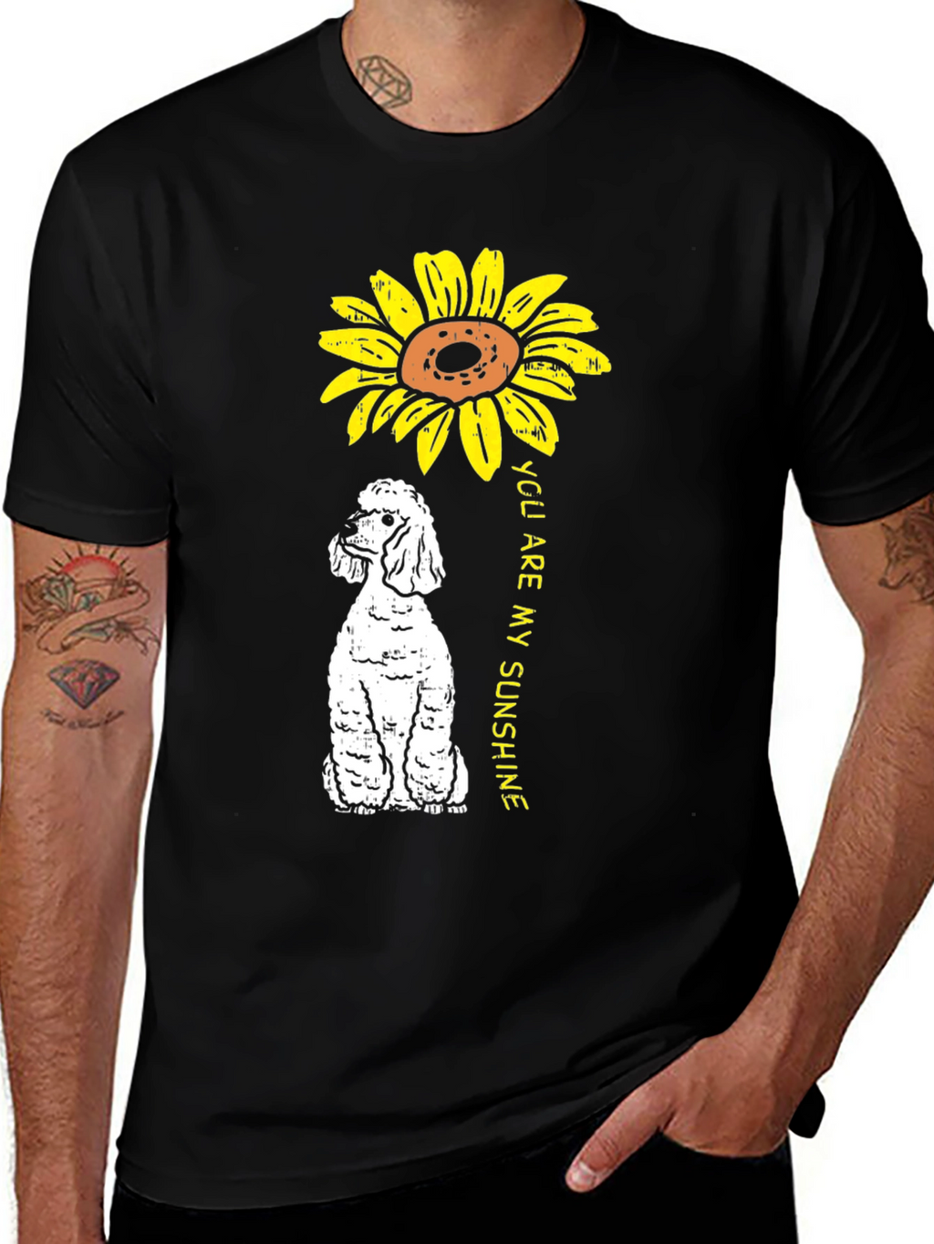 Sunflower Poodle T-Shirt - You Are My Sunshine