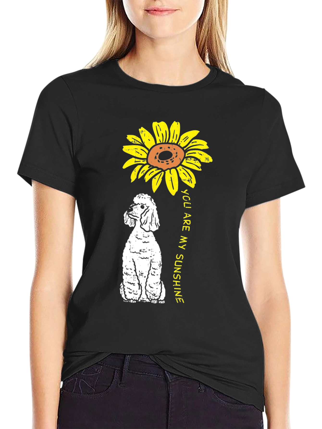 Sunflower Poodle T-Shirt - You Are My Sunshine