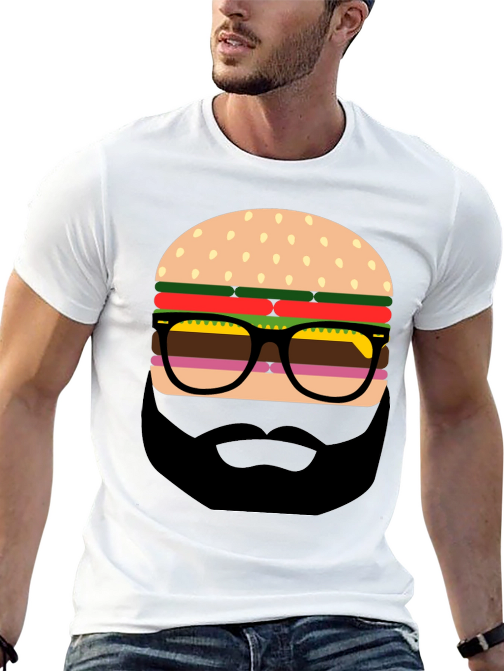 Burger Beard Graphic T-Shirt