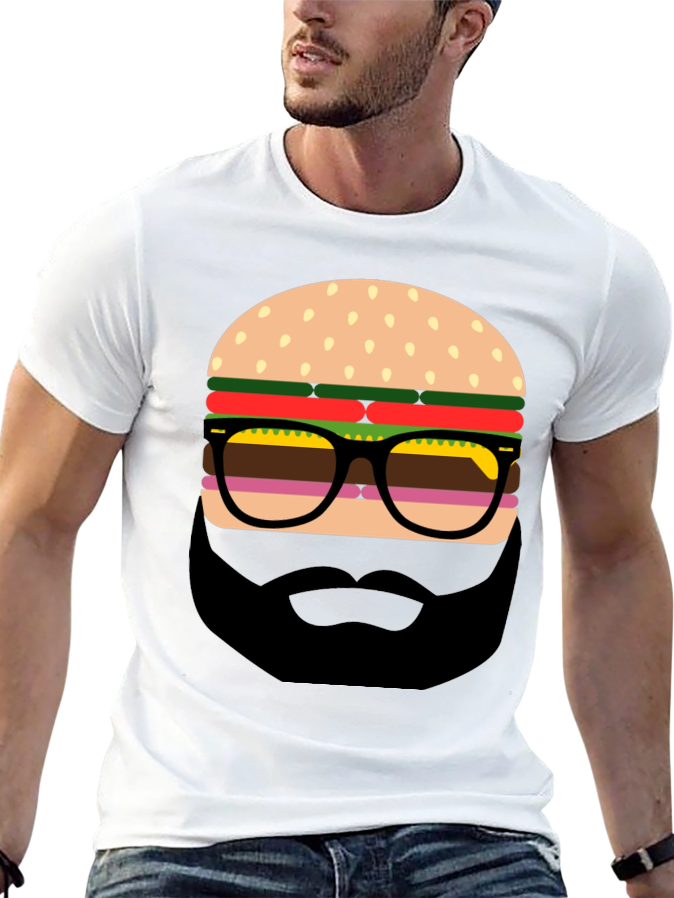 Burger Beard Graphic T-Shirt