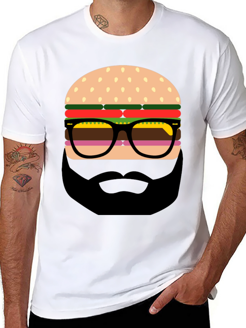 Burger Beard Graphic T-Shirt