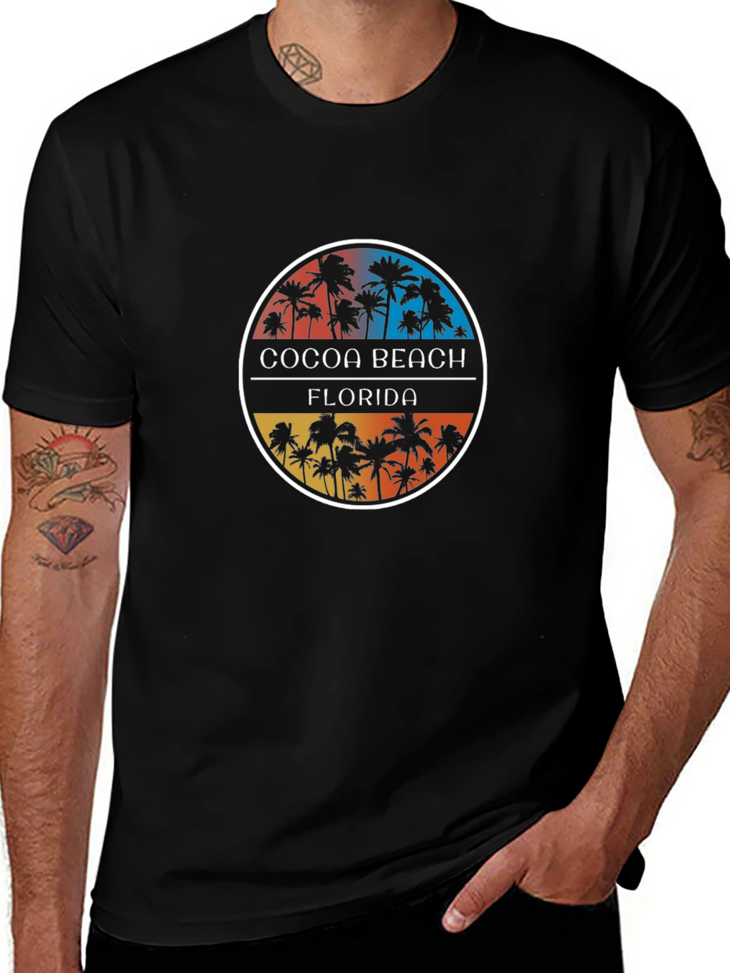 Cocoa Beach Florida Palm Tree Graphic T-Shirt