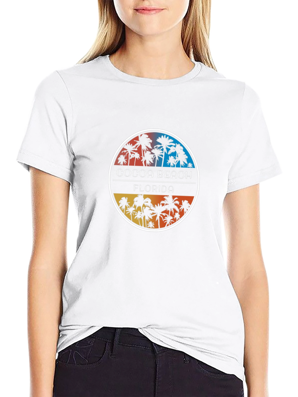 Cocoa Beach Florida Palm Tree Graphic T-Shirt