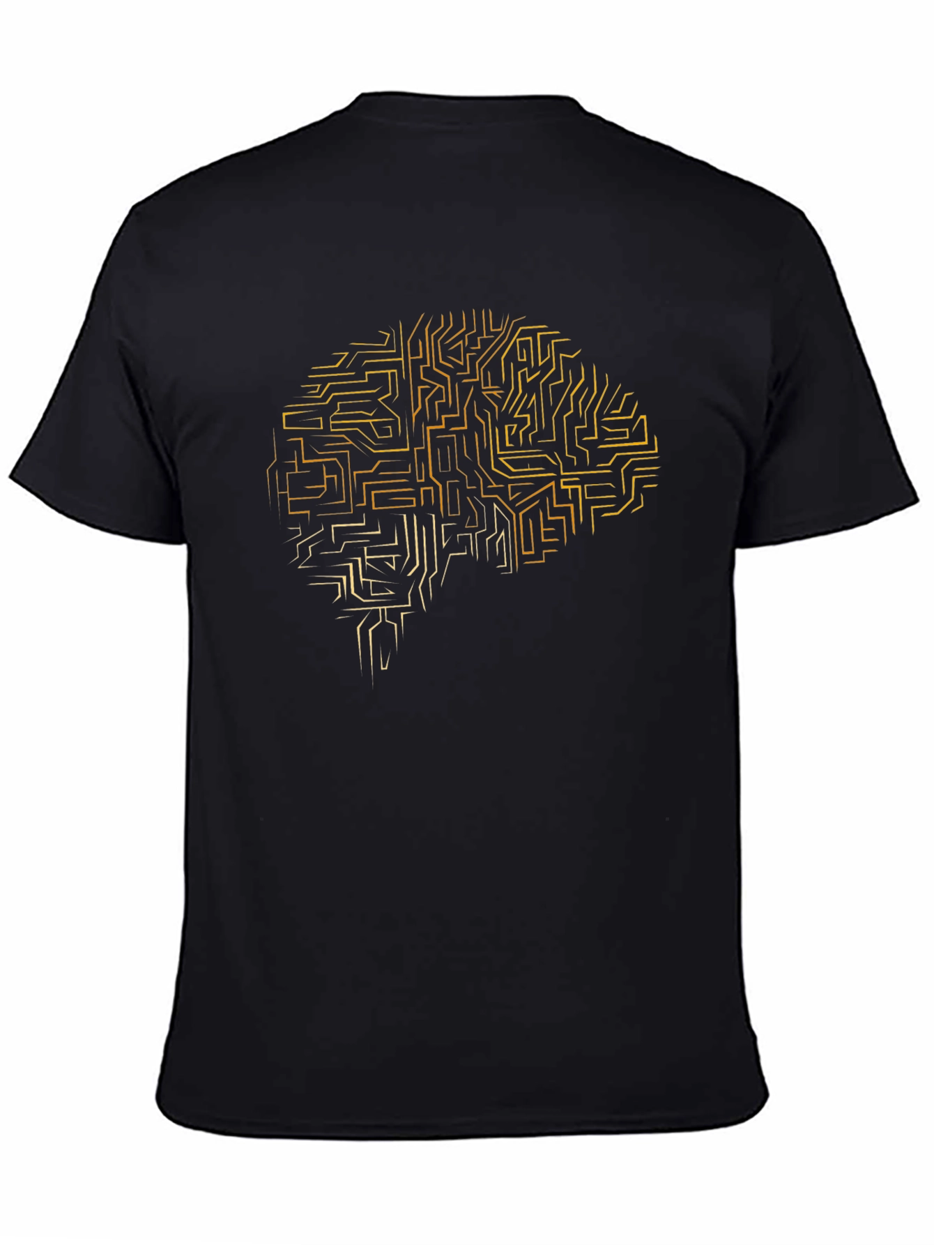 Brain Circuit Tee - Stylish Black Graphic T-Shirt