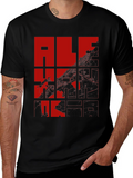 Graphic Print T-Shirt - Red and Black Design