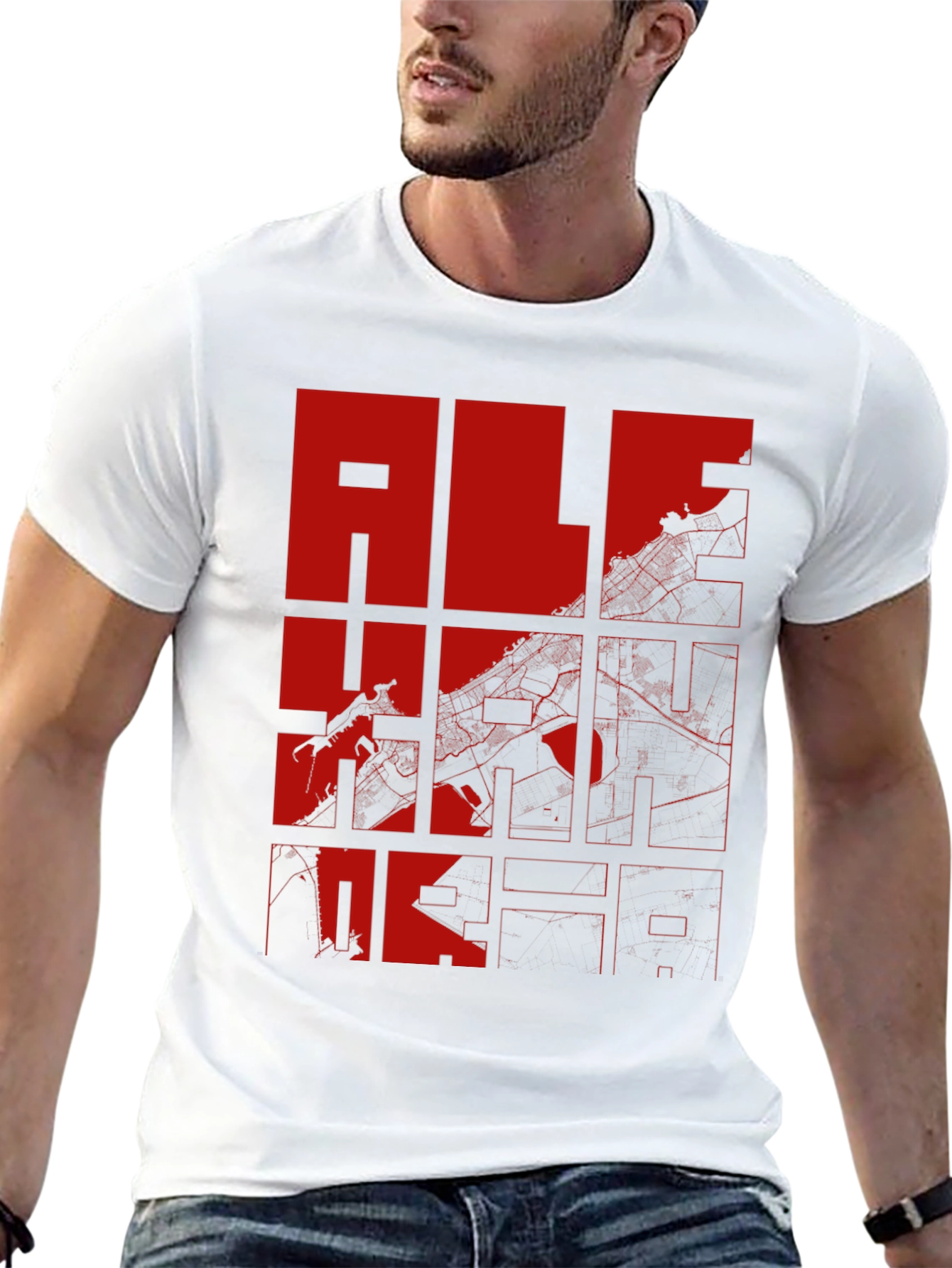 Graphic Print T-Shirt - Red and Black Design