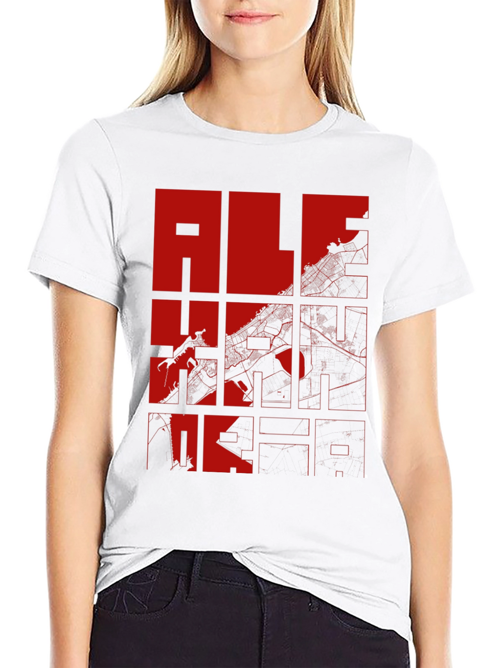 Graphic Print T-Shirt - Red and Black Design