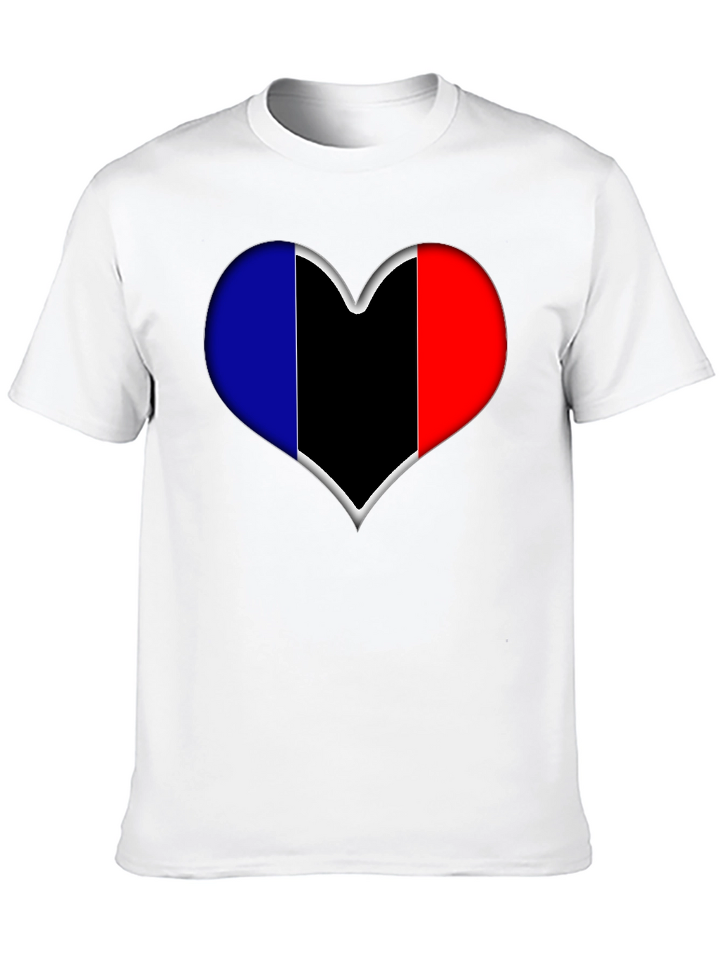 Heart Flag Graphic Tee - Stylish Black T-Shirt