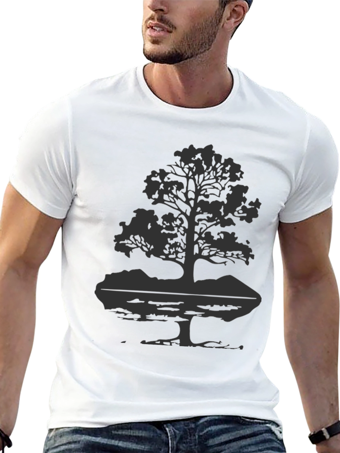 Nature Tree Graphic Tee - Black