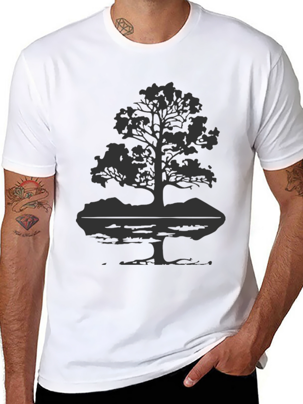 Nature Tree Graphic Tee - Black