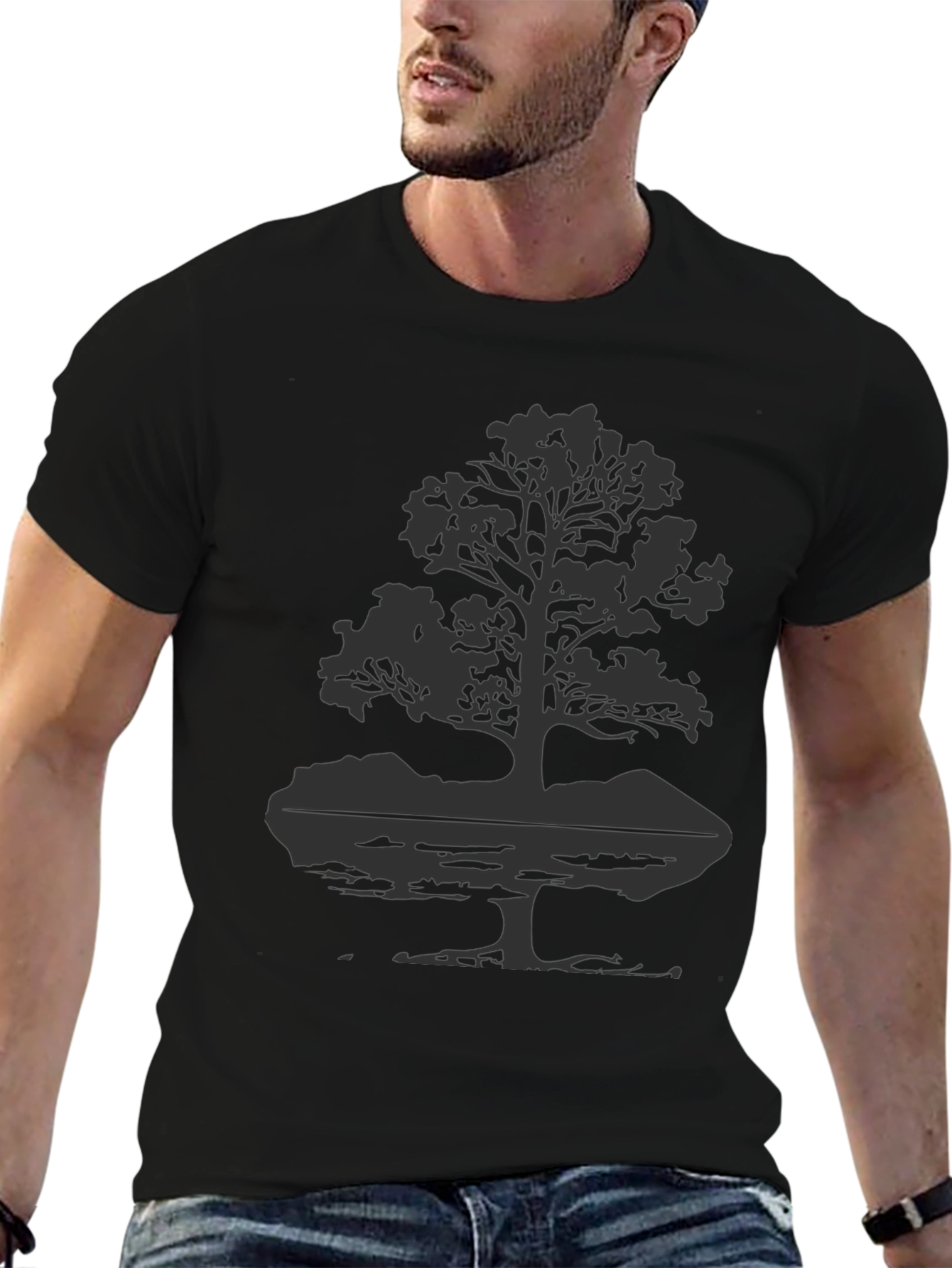 Nature Tree Graphic Tee - Black