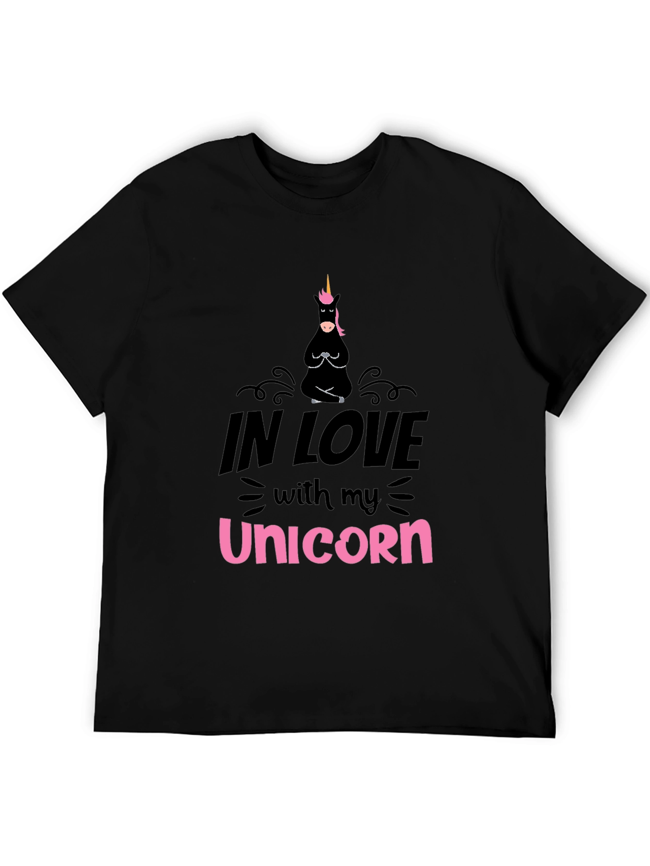 In Love With My Unicorn Black T-Shirt