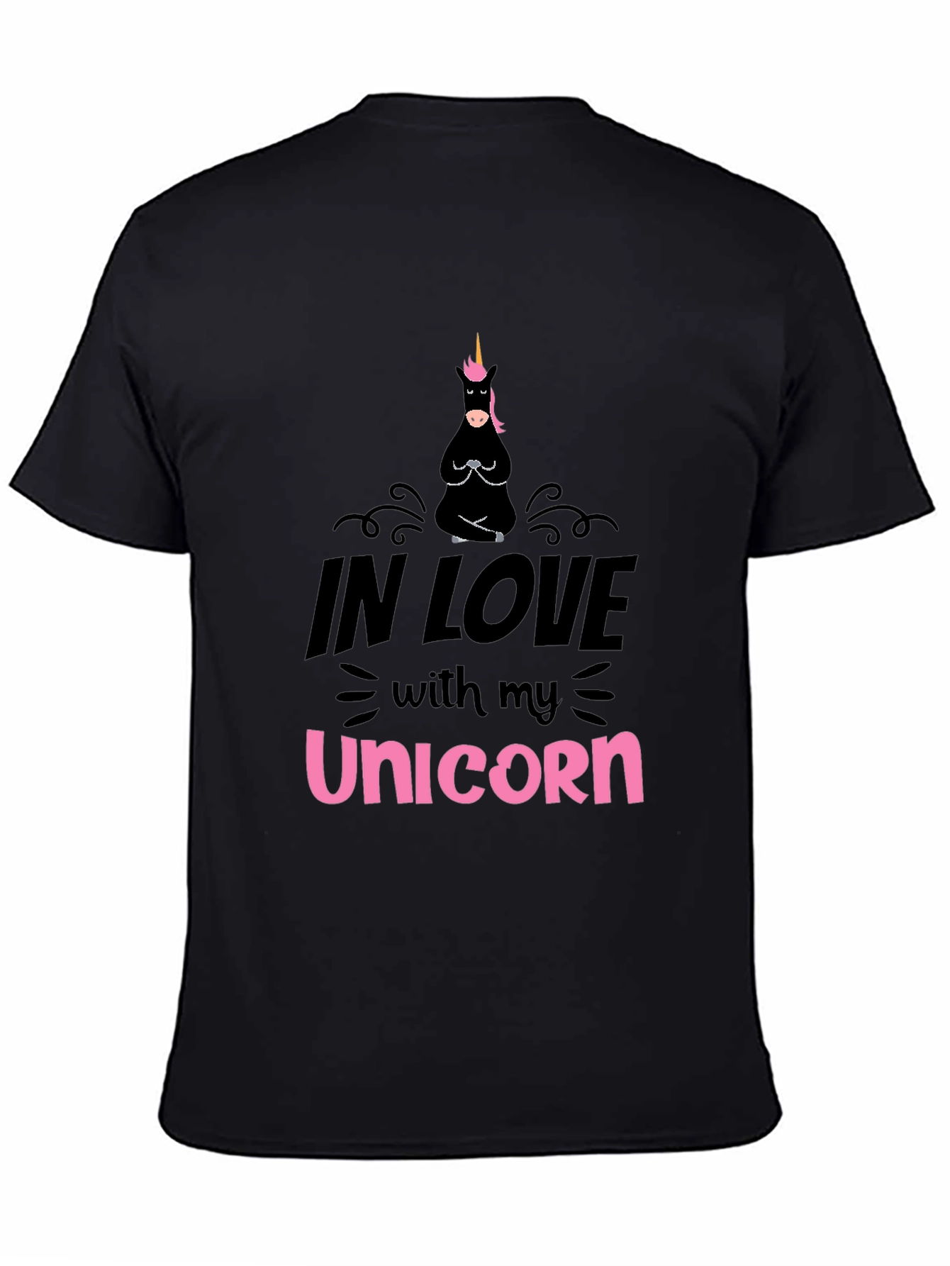 In Love With My Unicorn Black T-Shirt