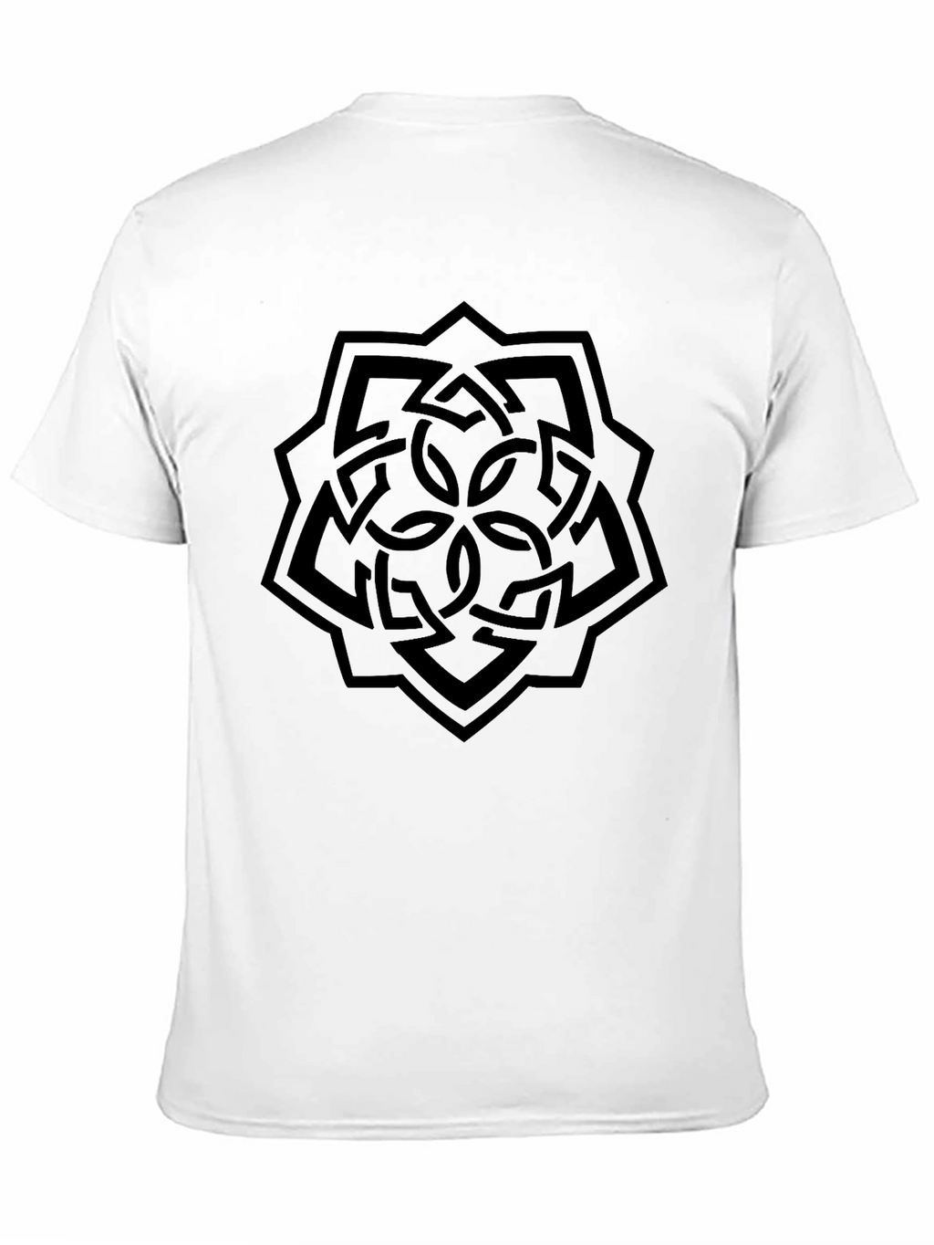Geometric Knot Design Black T-Shirt