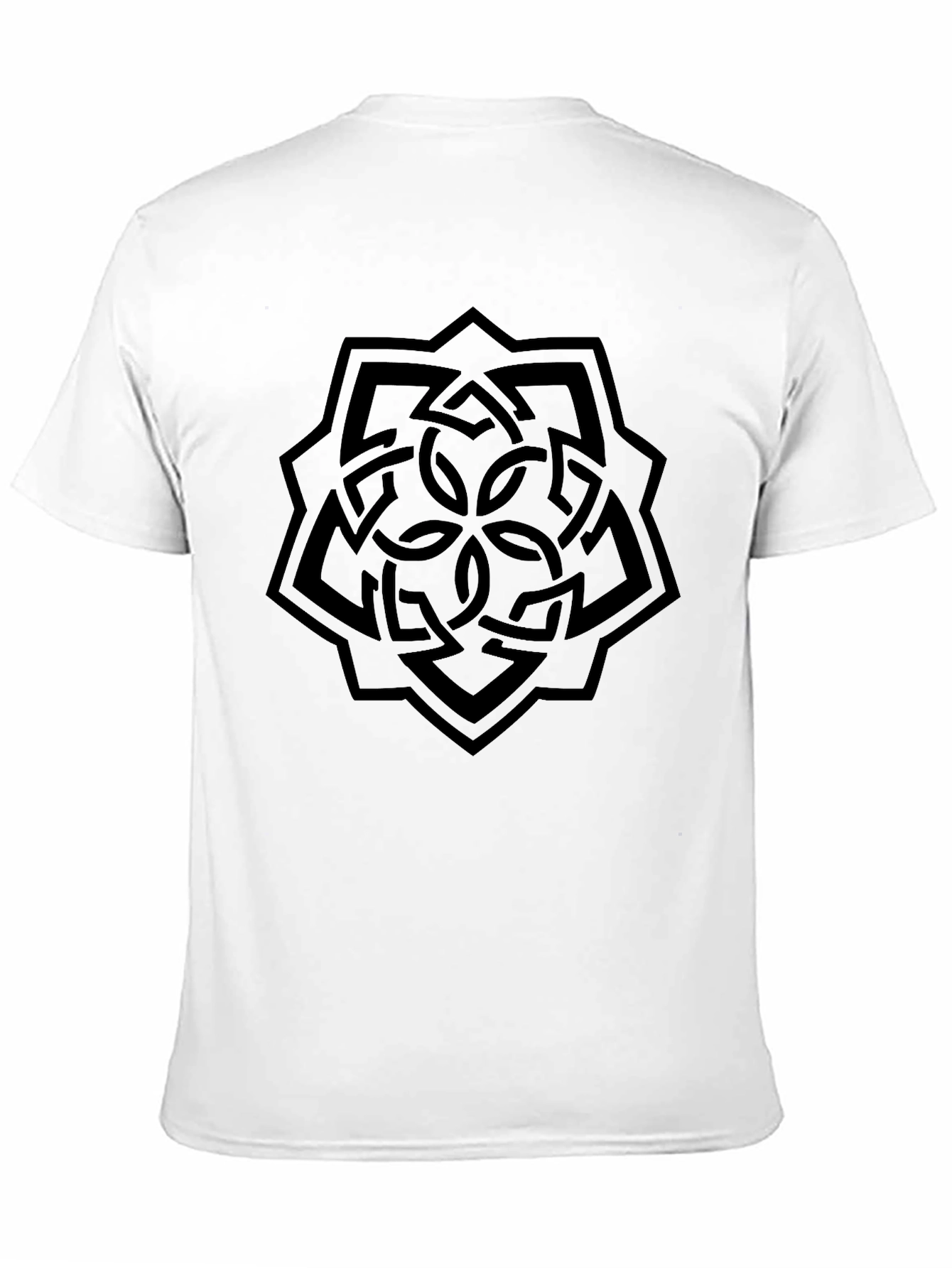 Geometric Knot Design Black T-Shirt