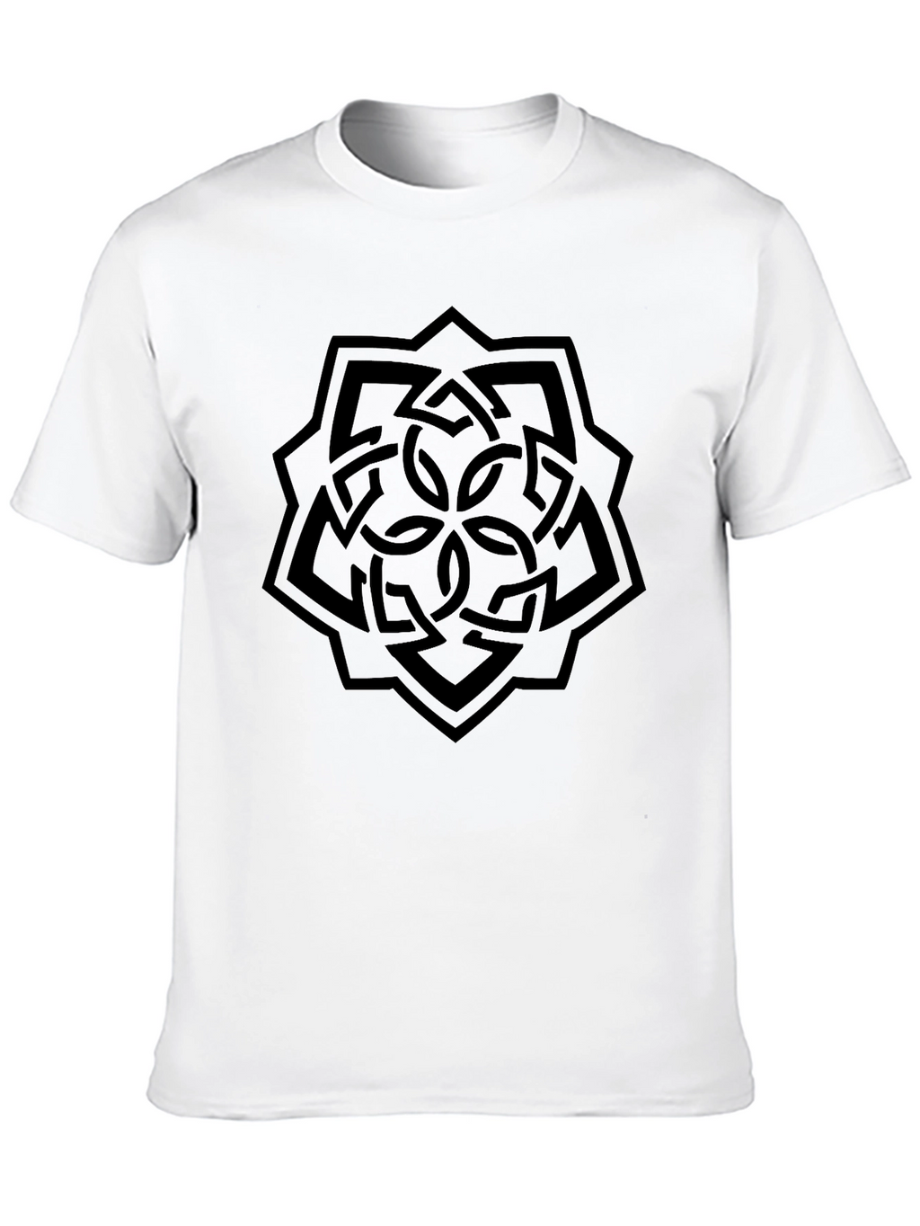 Geometric Knot Design Black T-Shirt