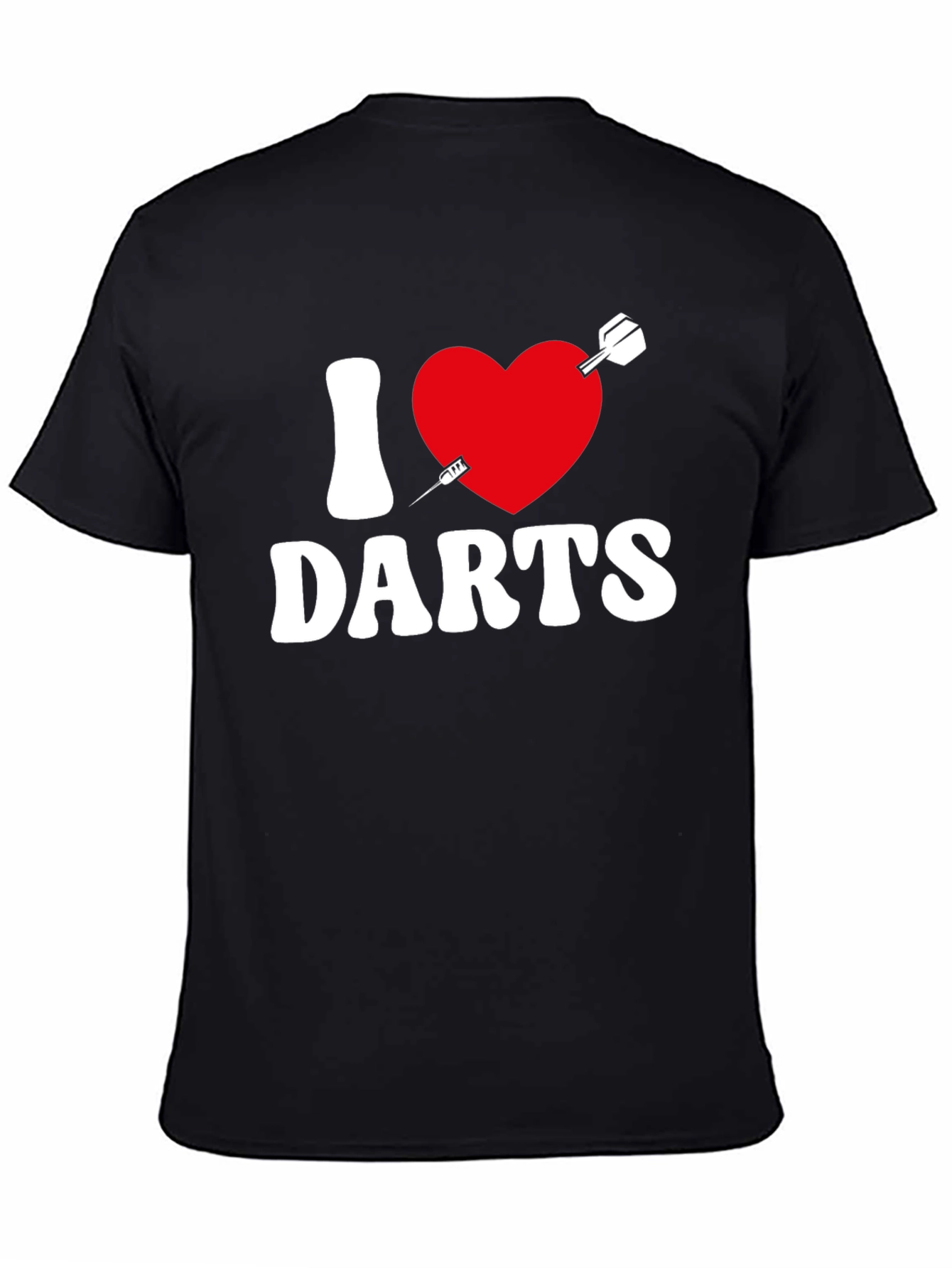 I Heart Darts Graphic Tee - Black Casual Shirt