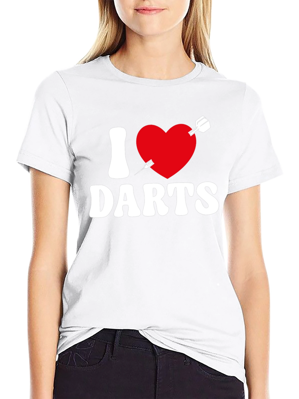 I Heart Darts Graphic Tee - Black Casual Shirt