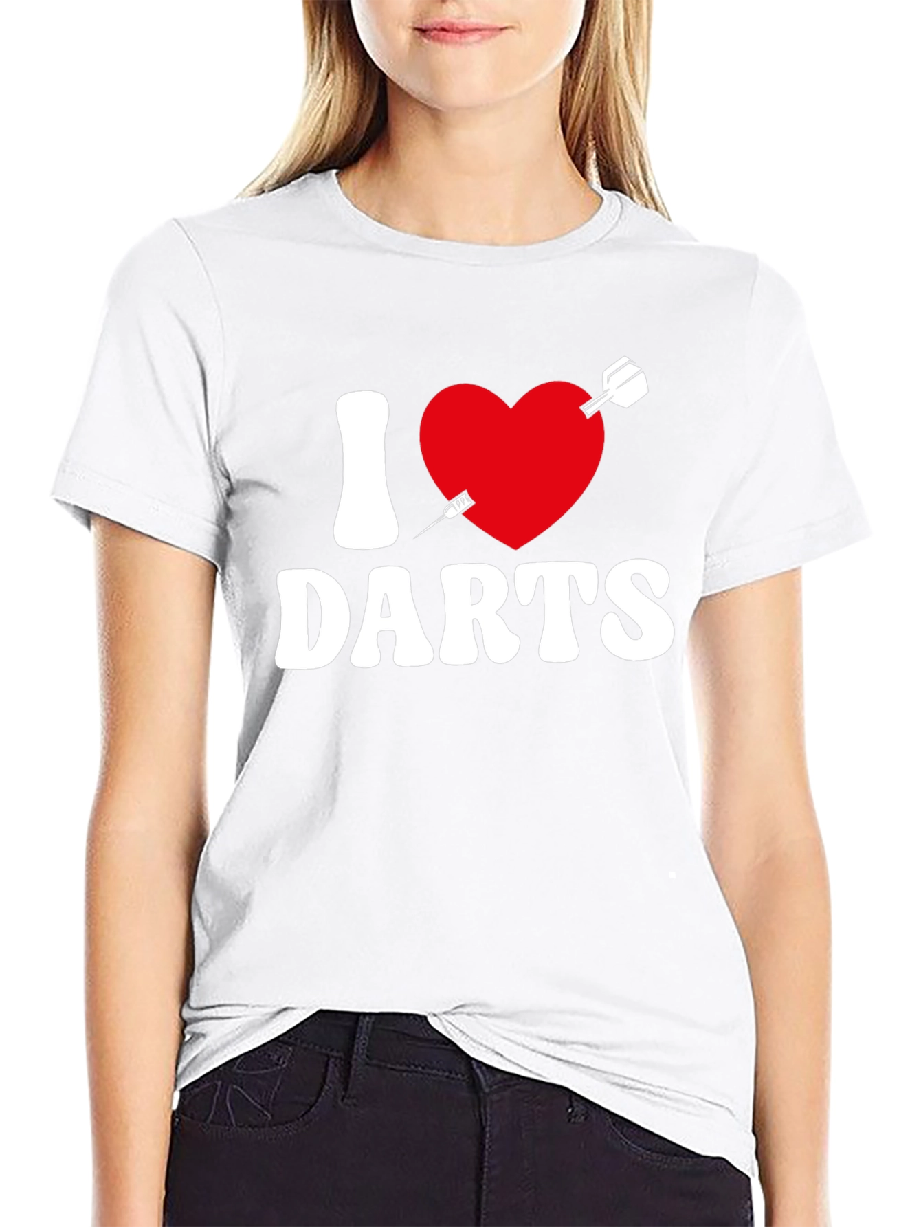 I Heart Darts Graphic Tee - Black Casual Shirt