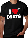 I Heart Darts Graphic Tee - Black Casual Shirt
