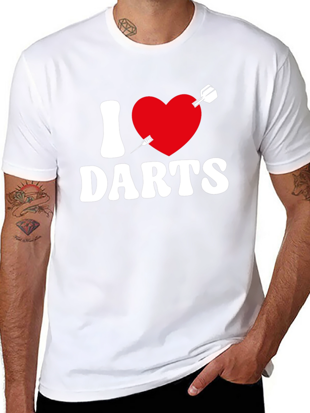 I Heart Darts Graphic Tee - Black Casual Shirt