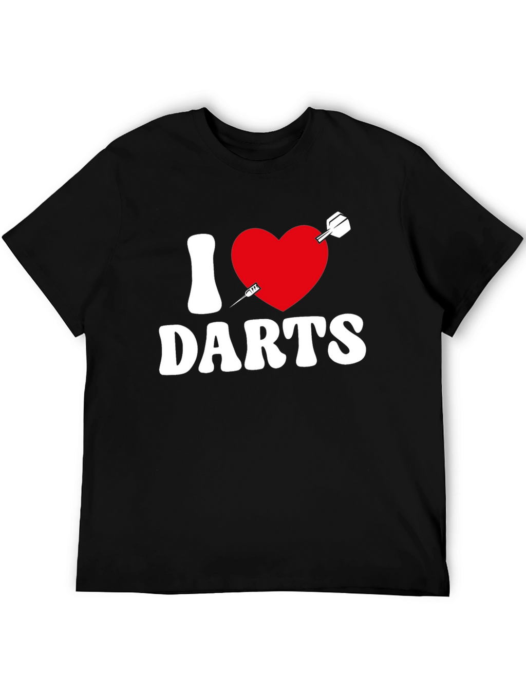 I Heart Darts Graphic Tee - Black Casual Shirt