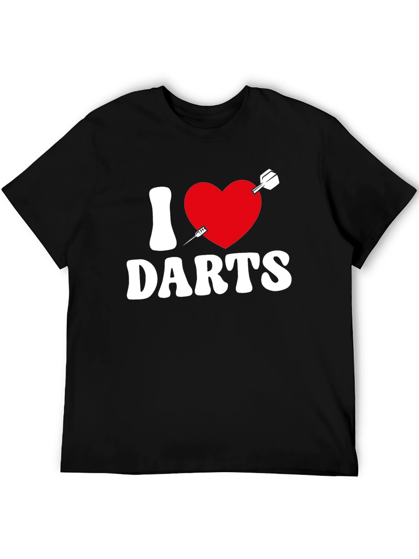 I Heart Darts Graphic Tee - Black Casual Shirt