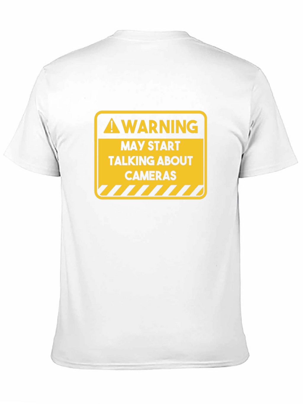 Warning May Start Talking About Cameras Black T-Shirt