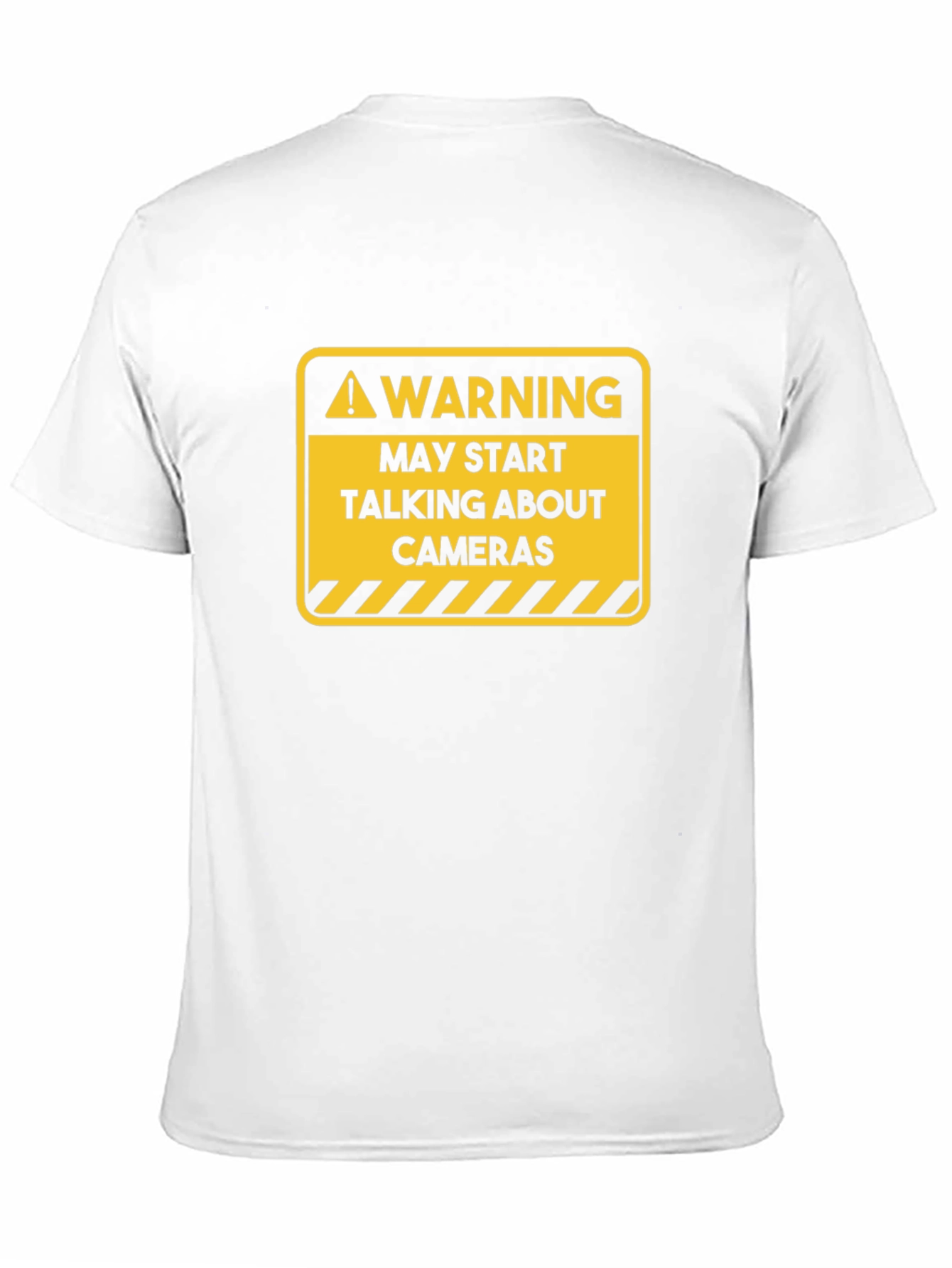 Warning May Start Talking About Cameras Black T-Shirt