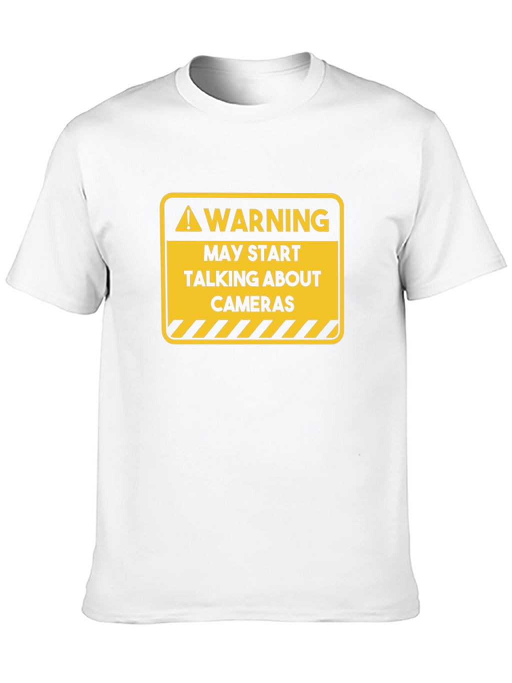 Warning May Start Talking About Cameras Black T-Shirt