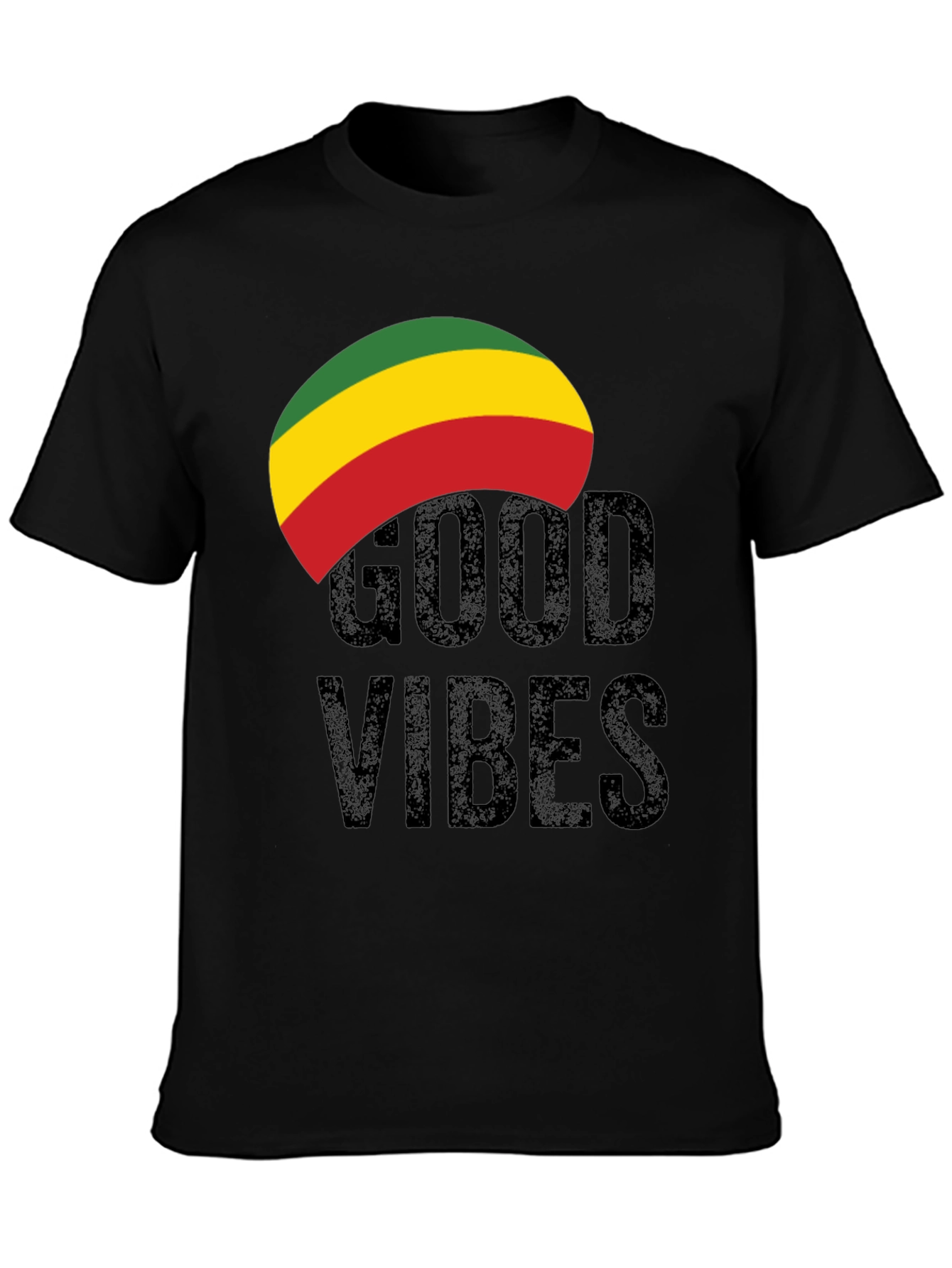 Rasta Good Vibes Graphic Tee - Black