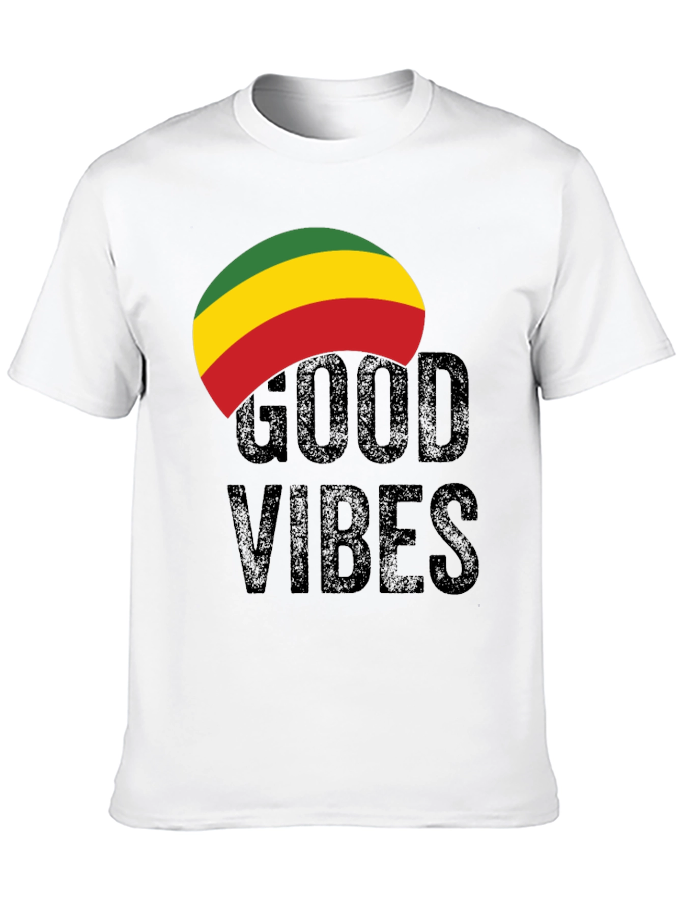 Rasta Good Vibes Graphic Tee - Black