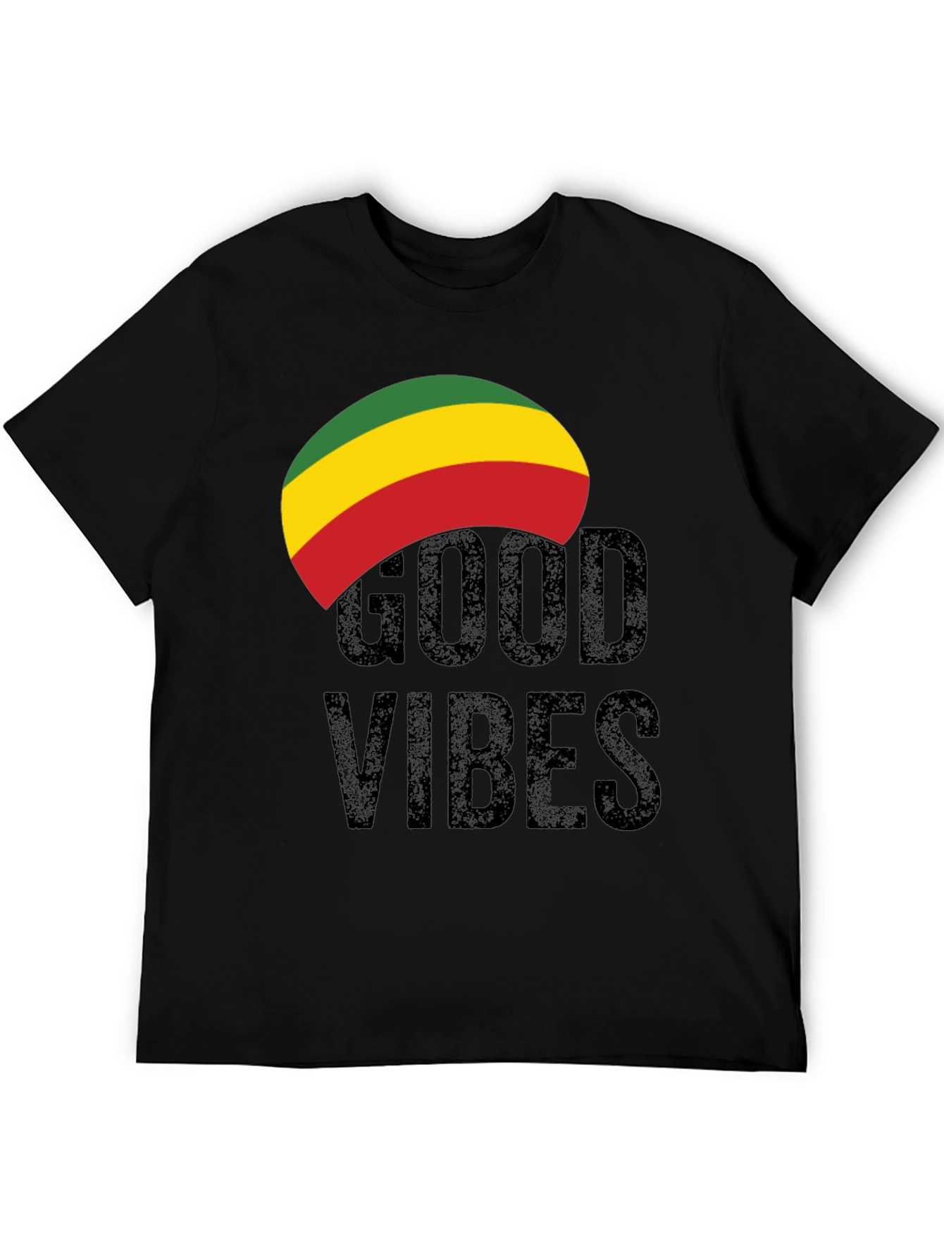 Rasta Good Vibes Graphic Tee - Black