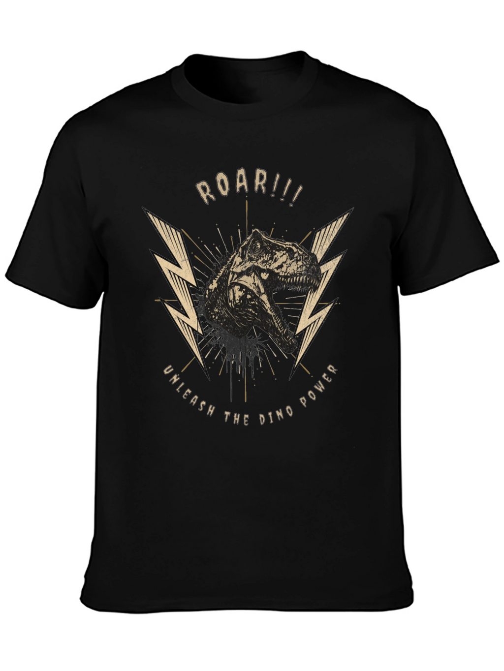 Roar Dino Power Black Graphic Tee