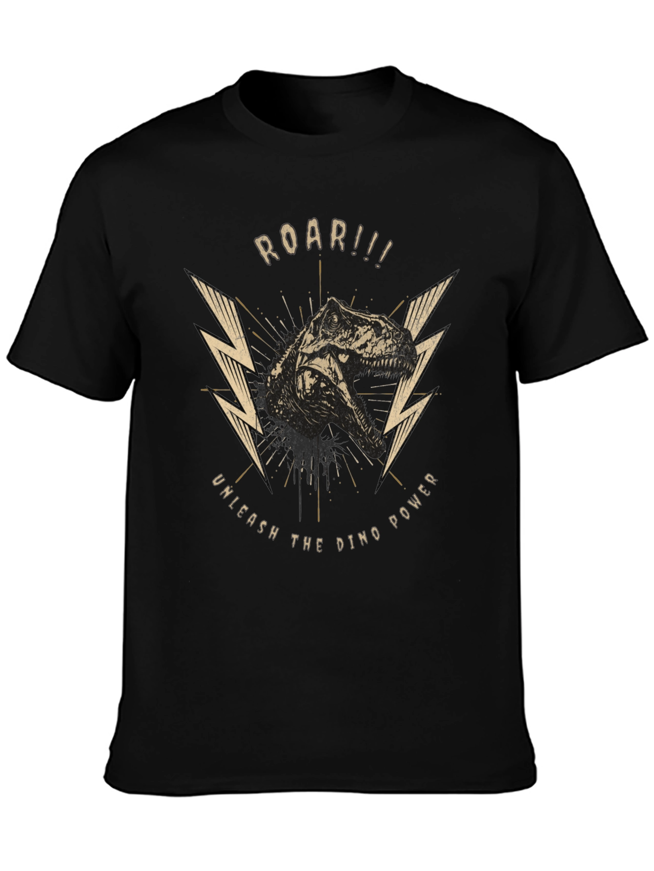 Roar Dino Power Black Graphic Tee