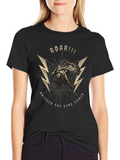 Roar Dino Power Black Graphic Tee
