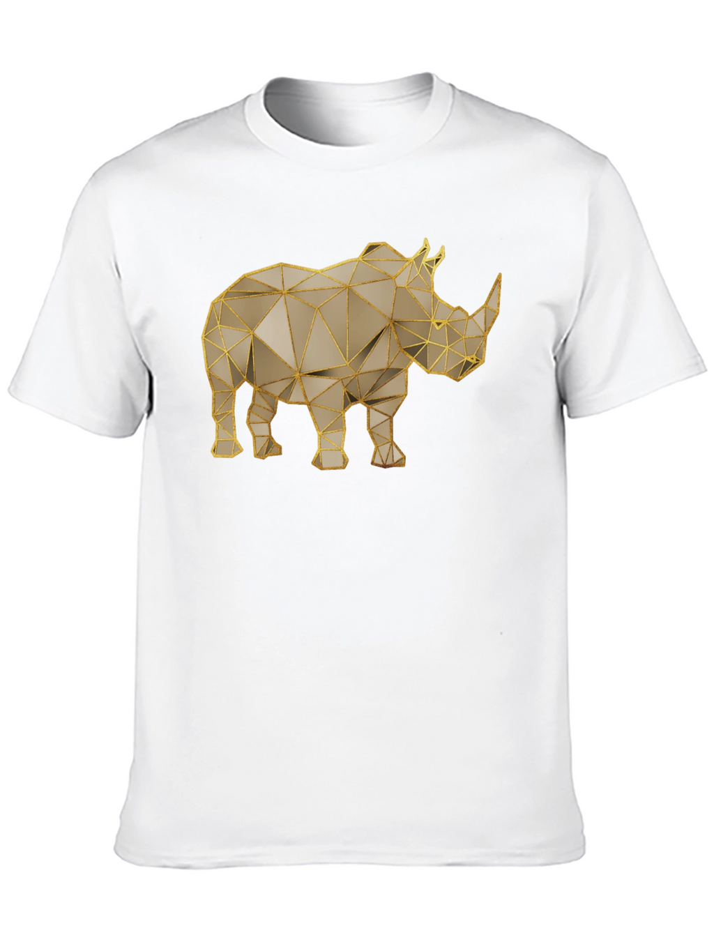 Geometric Rhino T-Shirt - Stylish Animal Graphic Tee