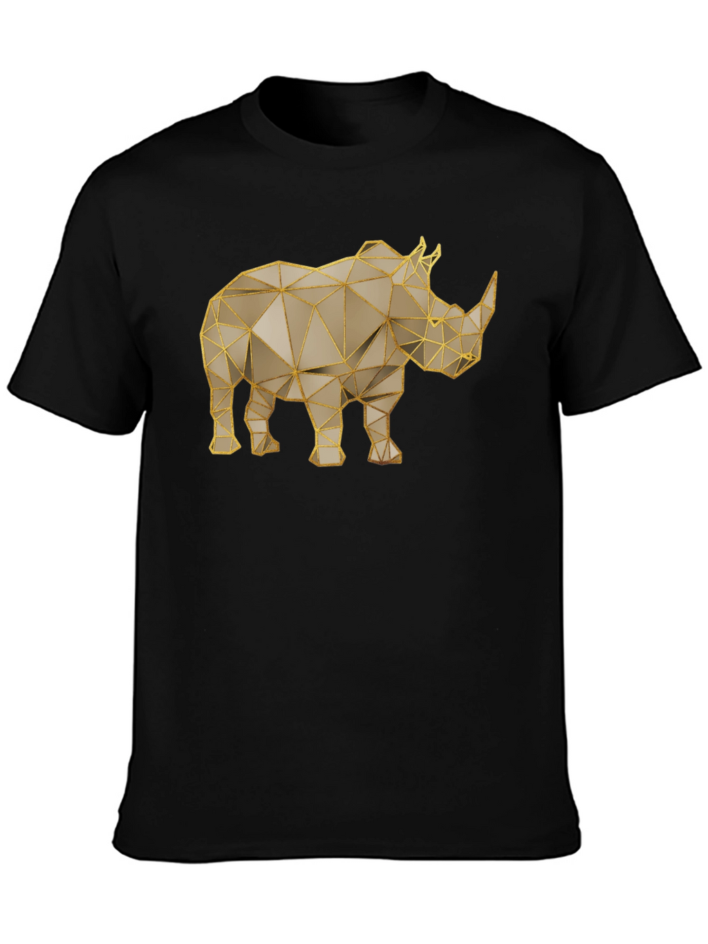 Geometric Rhino T-Shirt - Stylish Animal Graphic Tee