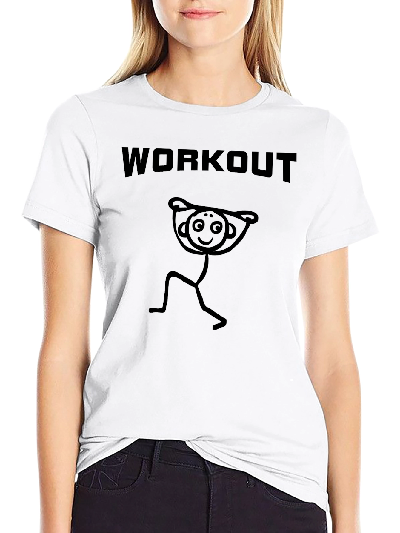 Workout Stick Figure Graphic T-Shirt