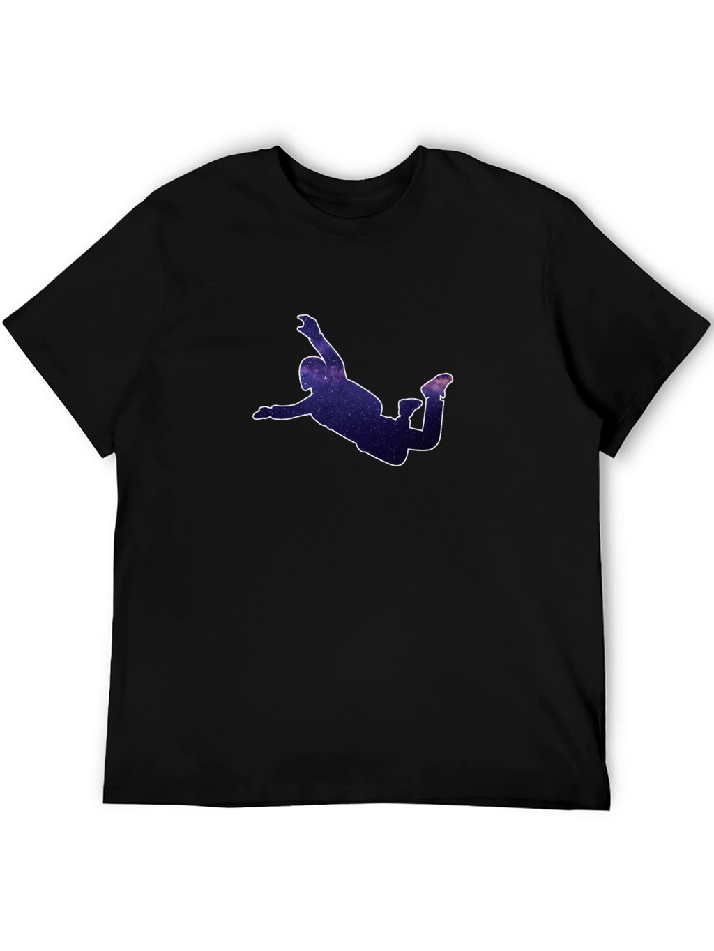 Skydiver Galaxy Print Black T-Shirt