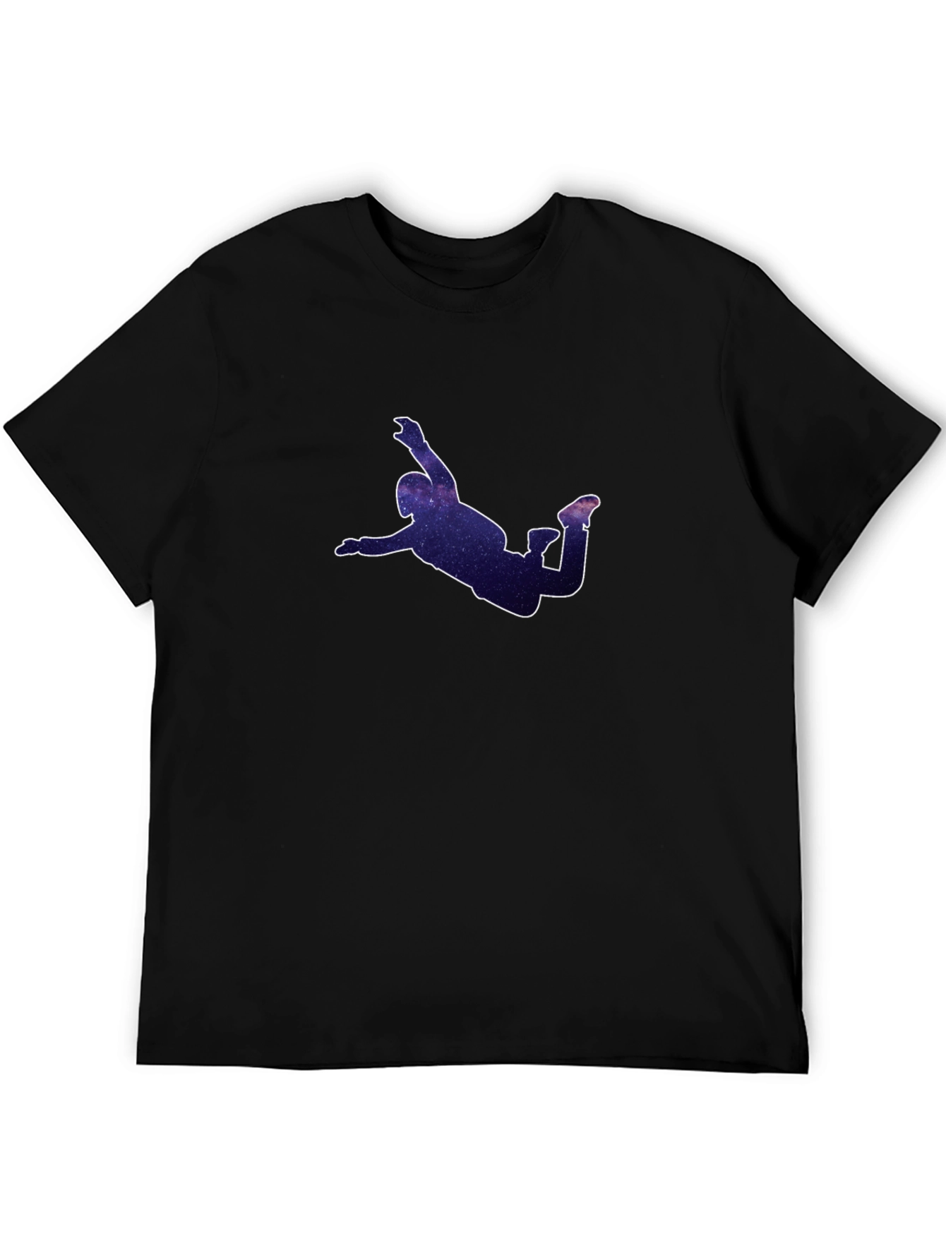 Skydiver Galaxy Print Black T-Shirt