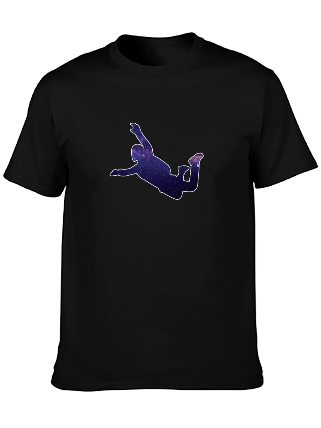Skydiver Galaxy Print Black T-Shirt
