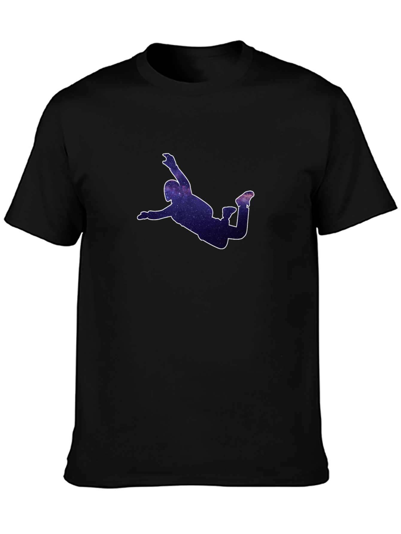 Skydiver Galaxy Print Black T-Shirt
