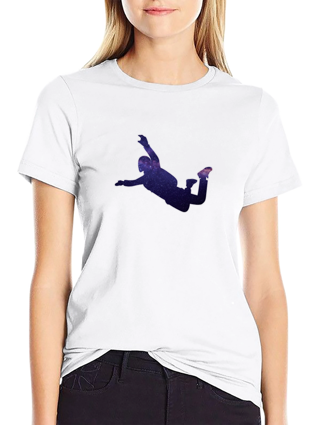 Skydiver Galaxy Print Black T-Shirt