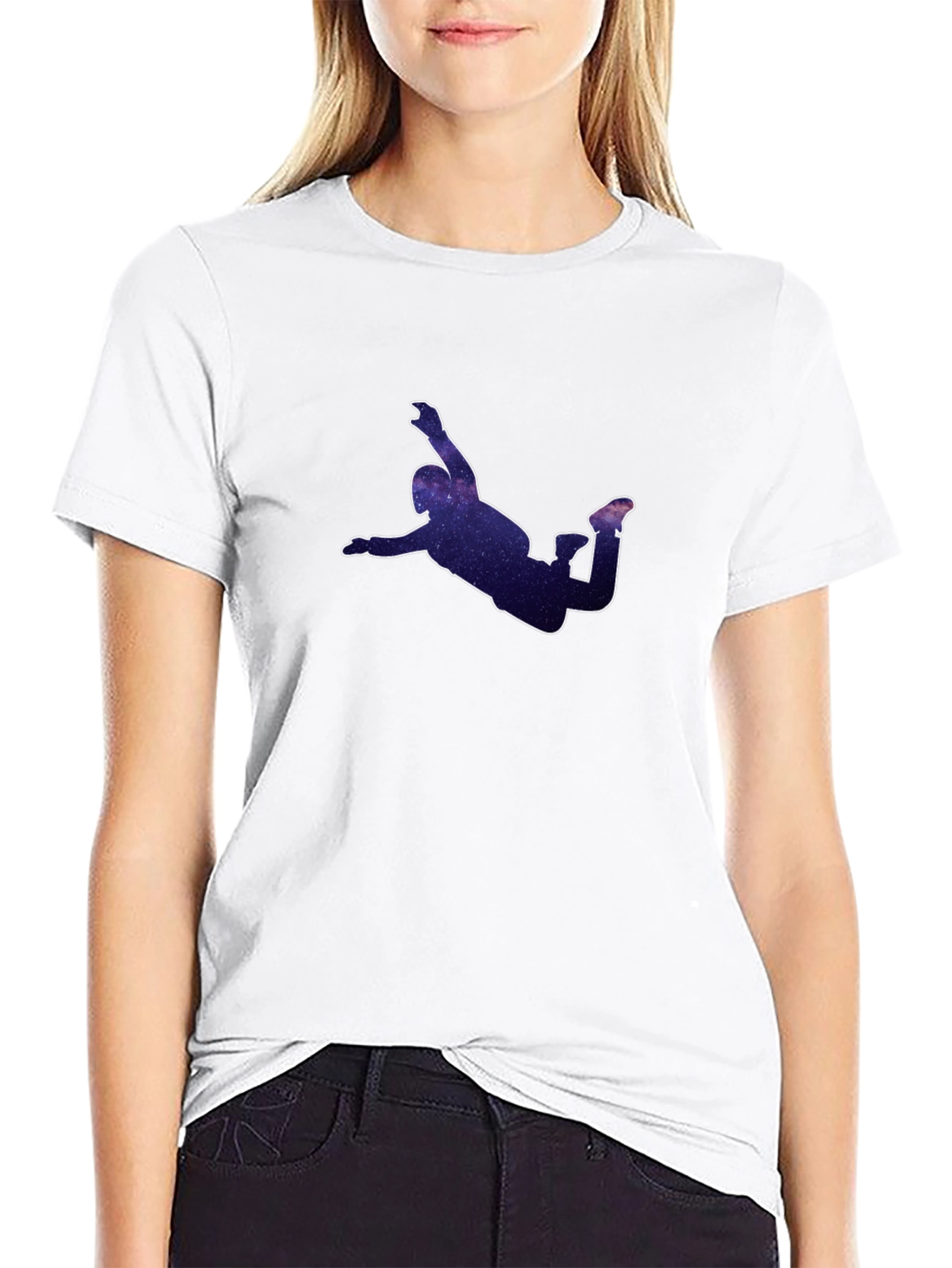 Skydiver Galaxy Print Black T-Shirt
