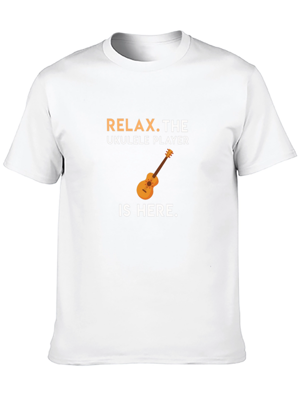 Relax Ukulele Player Graphic Tee - Black Cotton T-Shirt